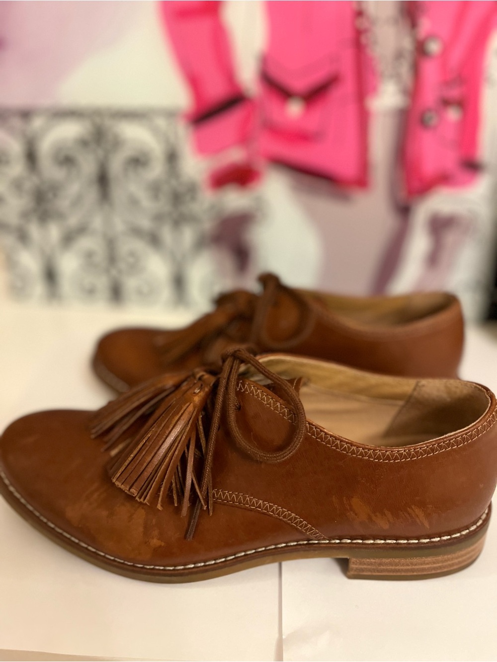 Sperry Women's Classic Cognac/Brown Leather Kiltie Tassel Loafers - Size 8 - Picture 3 of 9